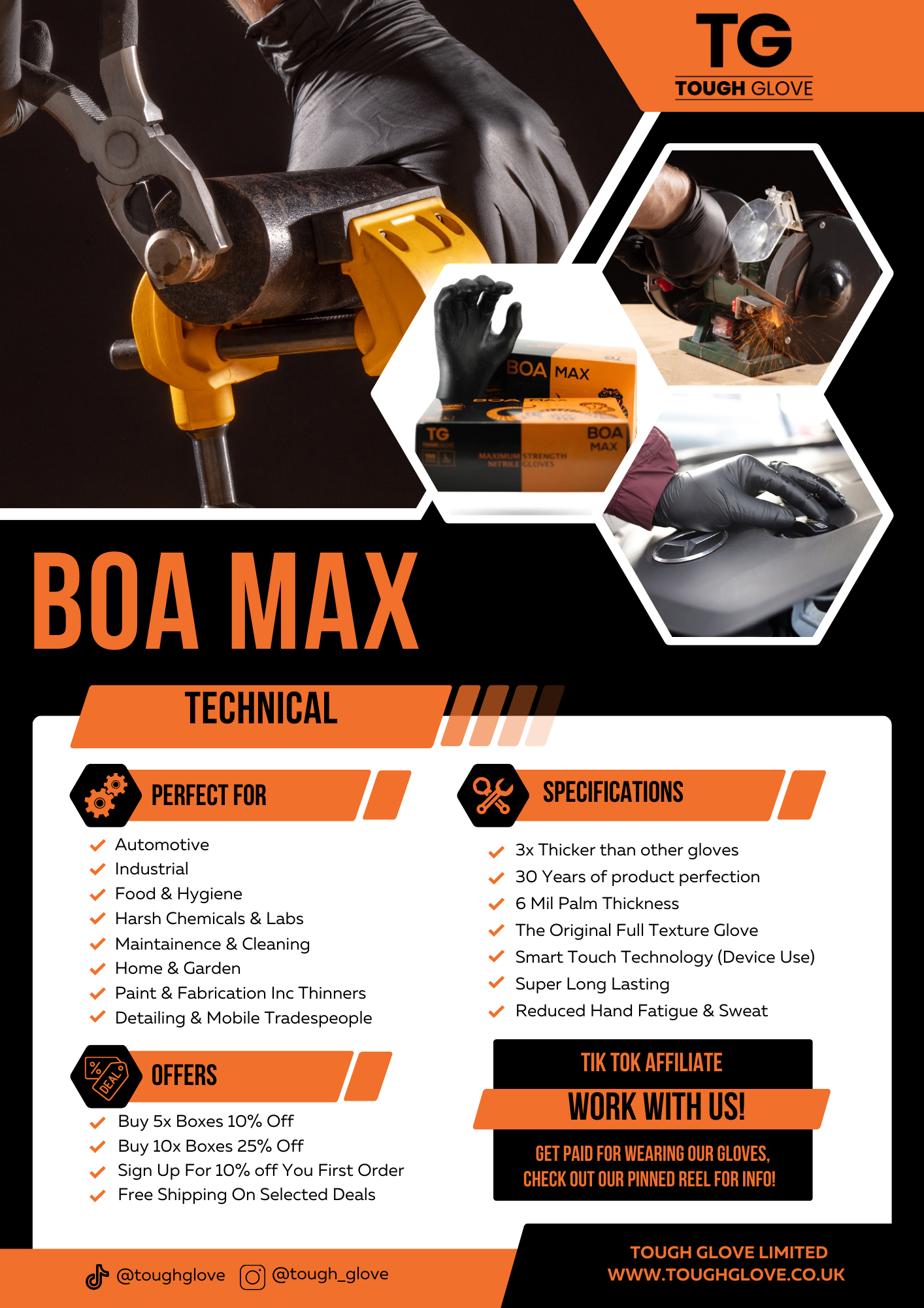 BOA Max - By Tough Glove -  BOX OF 100 - Tough Glove