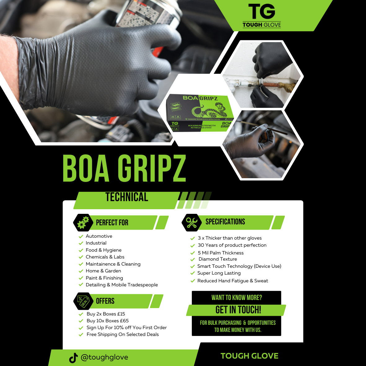 BOA Gripz - By Tough Glove - BOX OF 50